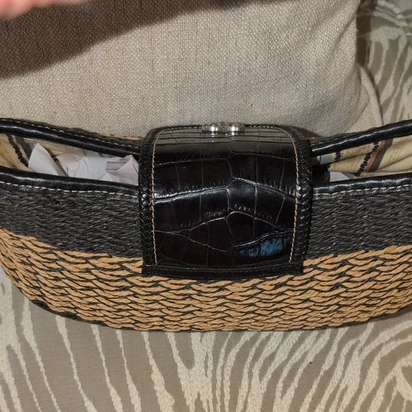 Brighton Black and Tan Woven Handbag With Hang Tag - Picture 10 of 12